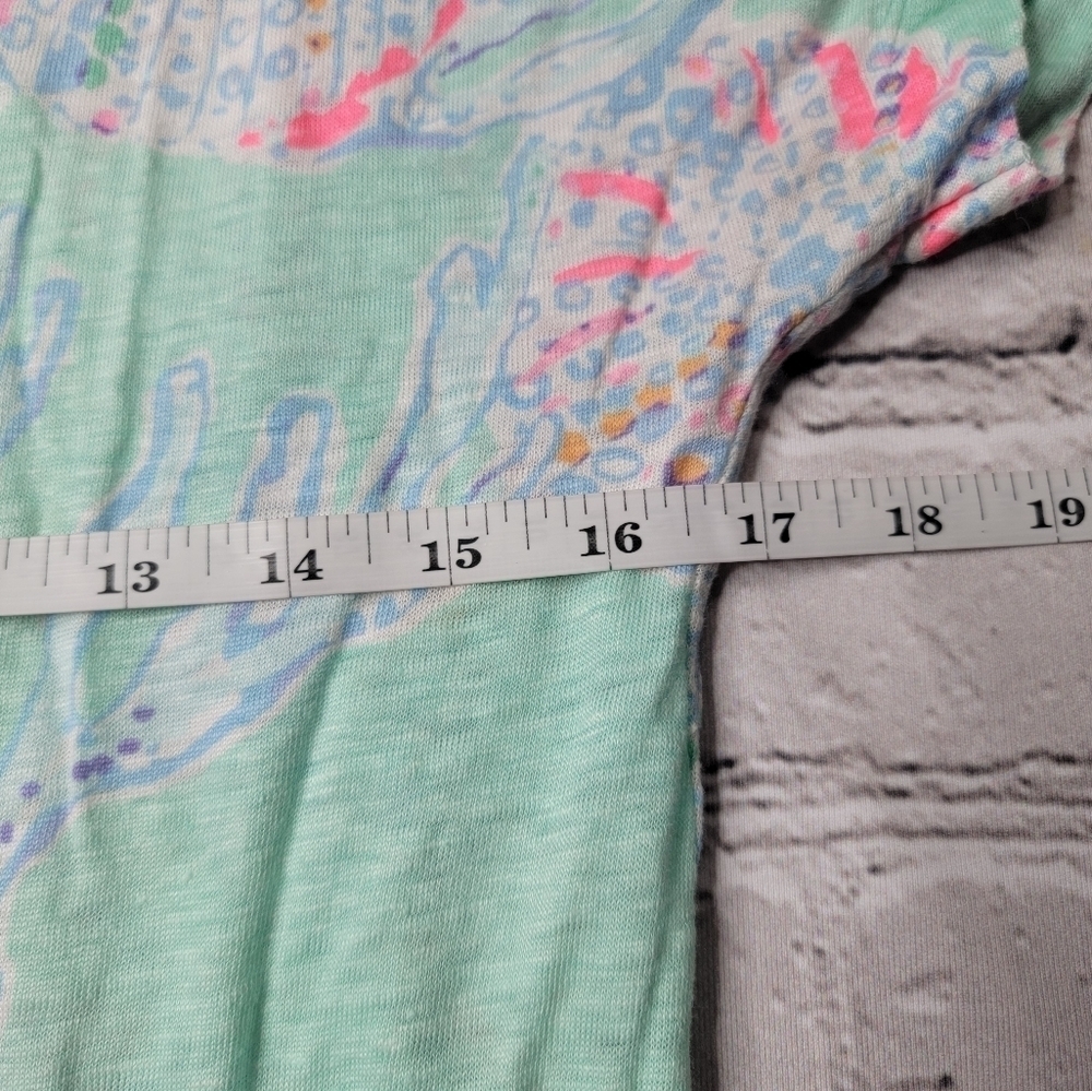 Lilly Pulitzer Mikela Short Sleeve Tshirt 100% Linen in Minty Fresh 20975 Size S - Picture 9 of 11